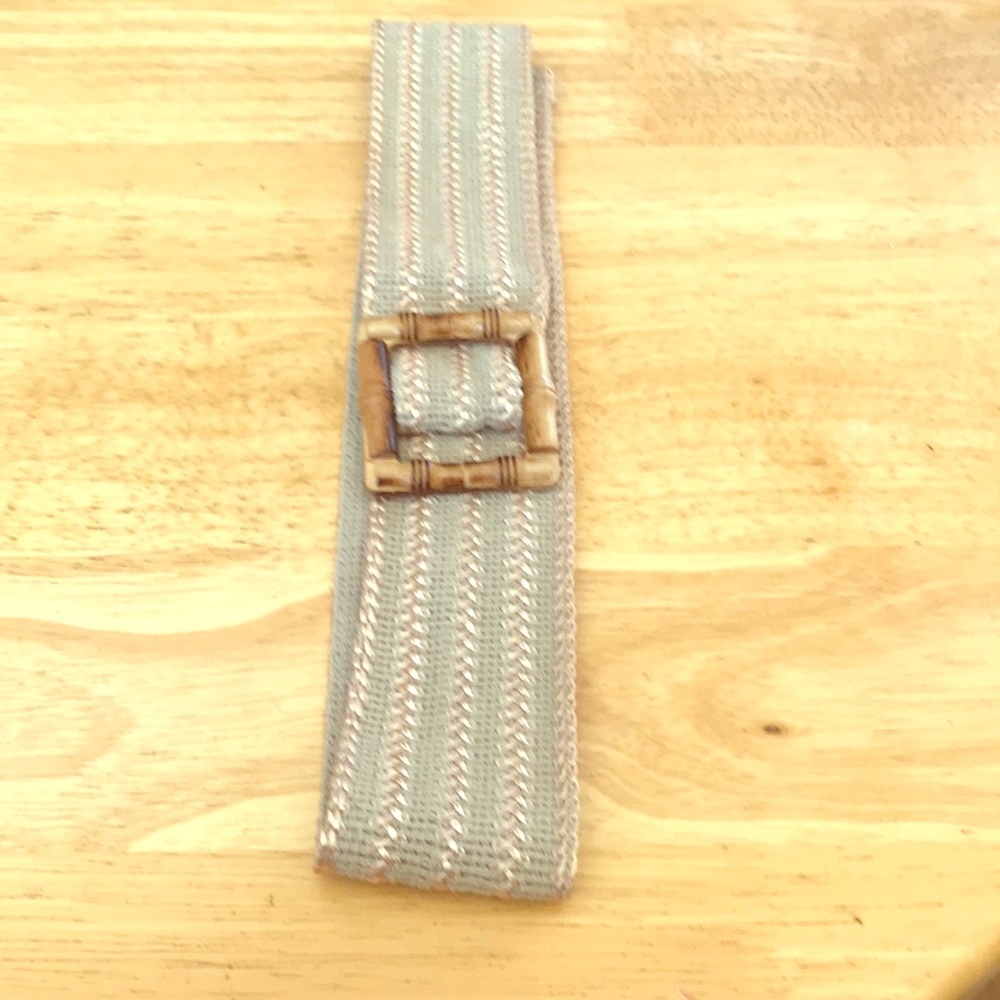 Tropic beach Bamboo fabric belt in tan 2 inch wide 36 inch - Picture 3 of 8